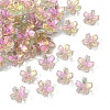 50Pcs Transparent Electroplate Glass Bead Caps EGLA-YW0007-17B-1