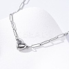 304 Stainless Steel Double-Sided Magnetic Heart Pendant Paperclip Chain Necklaces LS-NJEW-U028-02P-2