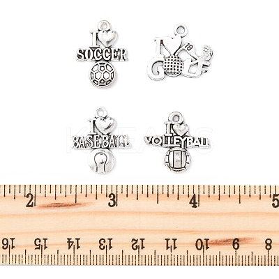 60Pcs 4 Styles Tibetan Style Zinc Alloy Pendants TIBEP-FS0001-35-1