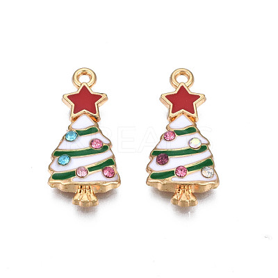 Rack Plating Alloy Enamel Pendants ENAM-N055-148B-1