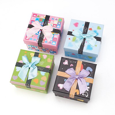 Heart Pattern Cardboard Jewelry Boxes CBOX-L007-001B-1