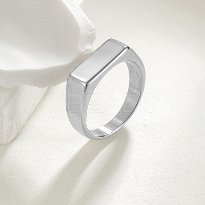 304 Stainless Steel Rectangle Finger Rings for Women RJEW-B120-01P-1