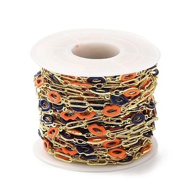 Handmade Enamel Lip Link Chains CHC-M024-05G-03-1