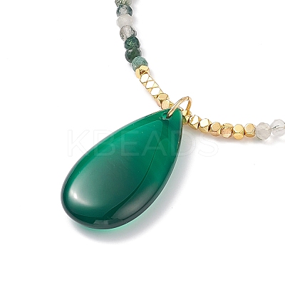 Natural Moss Agate Necklaces Sets for Women NJEW-JN03987-1