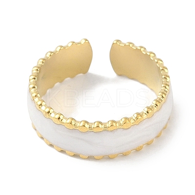 Ion Plating(IP) 304 Stainless Steel Enamel Cuff Finger Rings RJEW-L107-083G-01-1