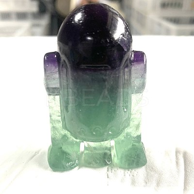 Natural Fluorite Carved Robot Figurines PW-WGAEA8B-08-1