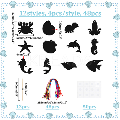 Marine Animals Scratch Crafts for Kids DIY-WH0671-181-1