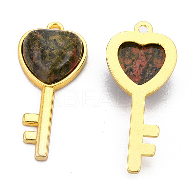 Natural Unakite Pendants G-N326-158-07-1