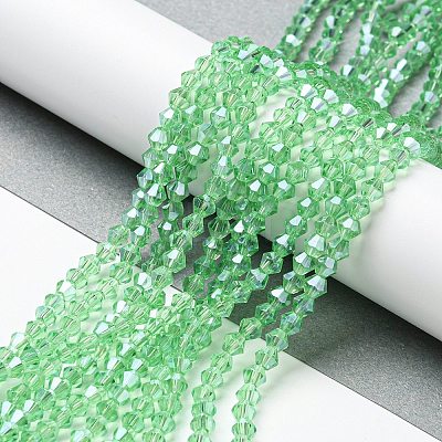 Transparent Electroplate Glass Beads Strands LS-GLAA-F029-3mm-C24-1