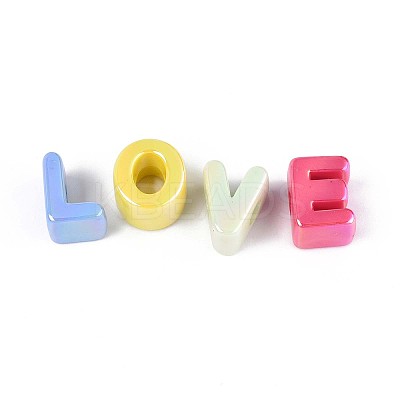 UV Plating Opaque Acrylic European Beads SACR-N019-02-1