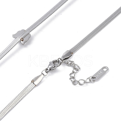 Non-Tarnish 304 Stainless Steel Snake Chain Necklaces NJEW-G081-13P-1