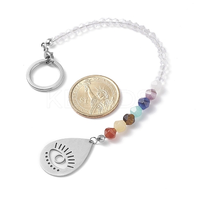 Stainless Steel Chakra Theme Yoga Lotus/Eye Pendant Decorate PALLOY-JF01198-1