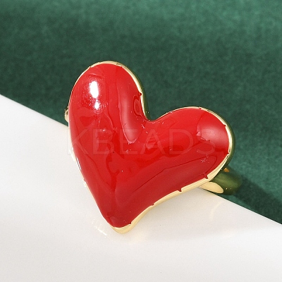 Brass Enamel Adjustable Cuff Rings for Women RJEW-C139-09G-1