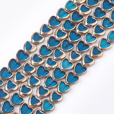 Electroplate Glass Beads Strands EGLA-S188-09F-1