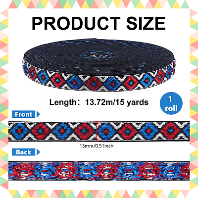 15Yards Ethnic Style Embroidery Polyester Ribbons OCOR-PH0006-86B-1