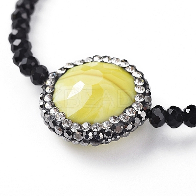 Faceted Rondelle Glass Braided Bead Bracelets BJEW-JB04808-M-1