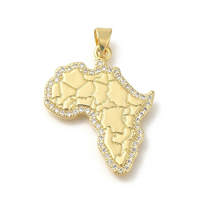Rack Plating Brass with Cubic Zirconia Pendants KK-Z086-37G-1