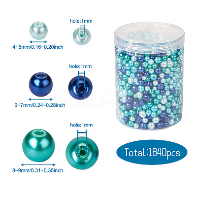 Baking Paint Pearlized Glass Pearl Round Beads HY-CW0001-01-1