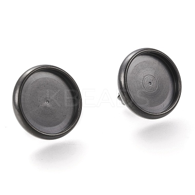 304 Stainless Steel Stud Earring Settings STAS-I162-02E-B-1