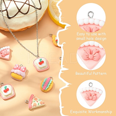40Pcs 8 Styles Opaque Resin Pendants RESI-CJ0003-47-1