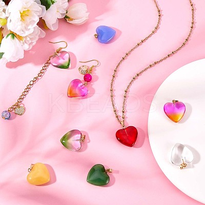 27Pcs 9 Colors Glass Pendants JX244A-1