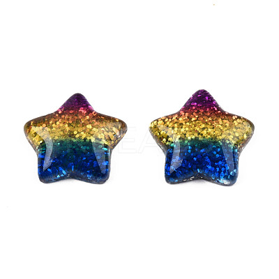 Rainbow Resin Cabochons X-CRES-Q197-46-1