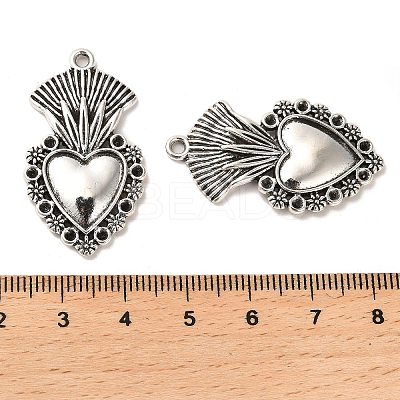 Tibetan Style Alloy Pendant Rhinestone Setting FIND-C043-067AS-1
