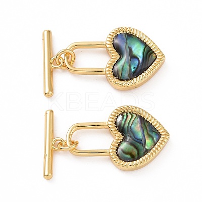 Paua Shell & Pink Shell Toggle Clasps KK-E068-VC172-1