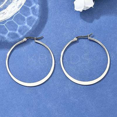 Tarnish Resistant 304 Stainless Steel Big Hoop Earrings LS-EJEW-F105-18P-1