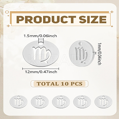 10Pcs 304 Stainless Steel Charms STAS-LP0003-19I-1