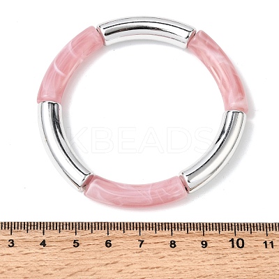 Plating Resin Beads Stretch Bracelets for Women BJEW-P374-01P-1