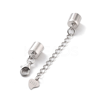 Anti-Tarnish Rhodium Plated 925 Sterling Silver Curb Chain Extender STER-G039-04D-P-1