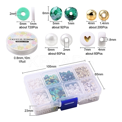 DIY Letter & Imitation Pearl & Heishi Beads Bracelet Making Kit DIY-YW0005-23A-1