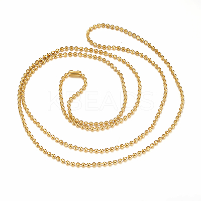 304 Stainless Steel Ball Chain Necklaces Making MAK-I008-01G-A01-1