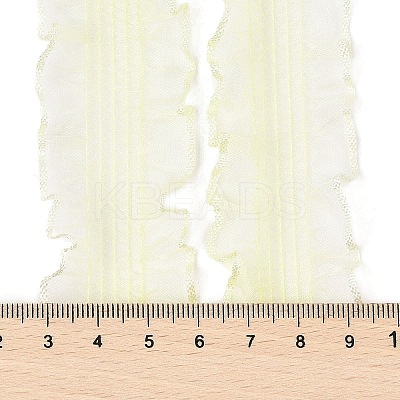 20 Yards Polyester Pleated Elastic Lace Trim SRIB-M015-01I-1