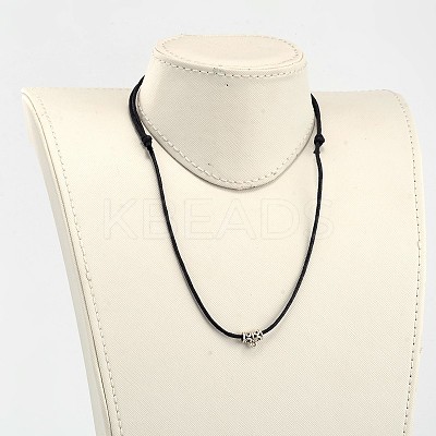 Adjustable Waxed Cotton Cord Pendant Necklaces NJEW-JN01488-1