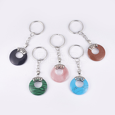 Natural & Synthetic Mixed Stone Keychain KEYC-P041-D-1