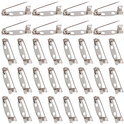 120Pcs Iron Brooch Findings IFIN-SP0001-38P-1