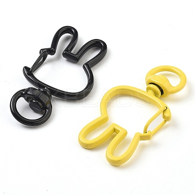Spray Painted Eco-Friendly Alloy Swivel Snap Hook Clasps PALLOY-T090-05-NR-1
