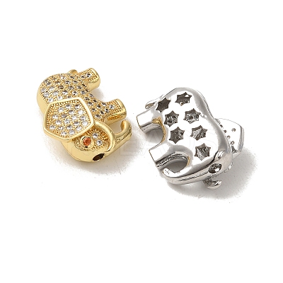 Brass Cubic Zirconia Beads ZIRC-F001-148-1