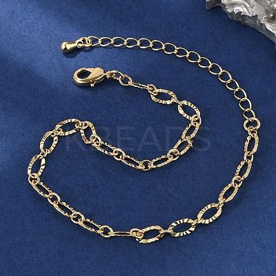 Brass Cable Chain Bracelets for Women Men BJEW-F494-05G-1