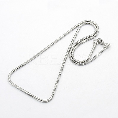 Tarnish Resistant Men's 304 Stainless Steel Snake Chain Necklaces STAS-O037-74P-1