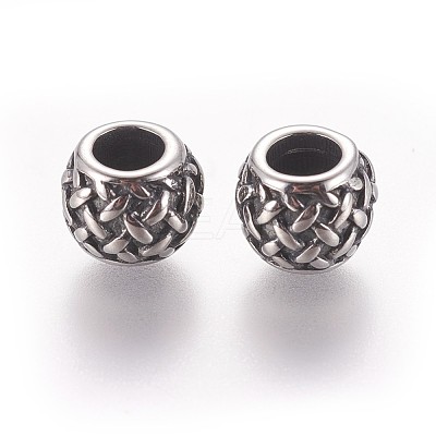 316 Surgical Stainless Steel European Beads STAS-P237-37AS-1