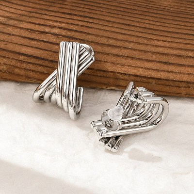 304 Stainless Steel Stud Earrings EJEW-M073-02P-1