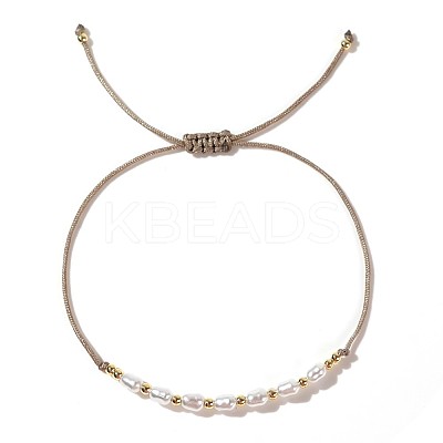 Mother's Day Brass & Plastic Imitation Pearl Beads Braided Bracelets LS-SK3516-15-1