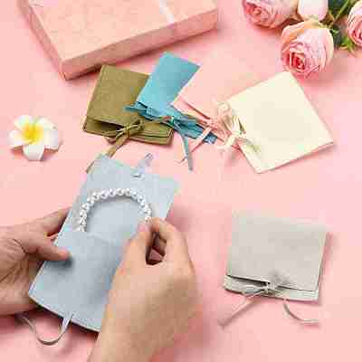 Square Fiber Cloth Jewelry Pouches ABAG-YWC0001-01A-1