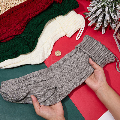4Pcs 4 Colors Knitted Acrylic Fiber Hanging Stocking Bags AJEW-SP0004-04-1