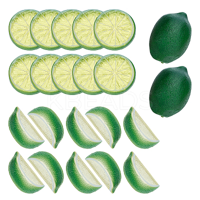 22Pcs 3 Styles Plastic Simulated Lemon DJEW-AR0001-15A-1