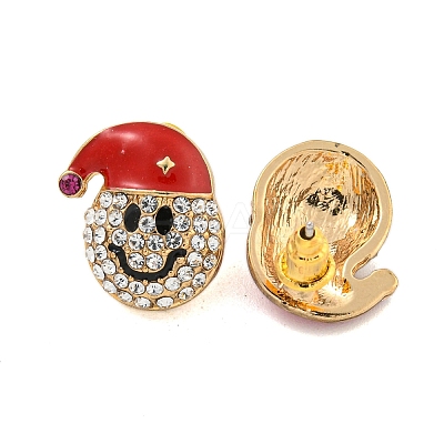 Christmas Alloy Crystal Rhinestone Stud Earrings for Women LS-EJEW-M256-01B-G-1