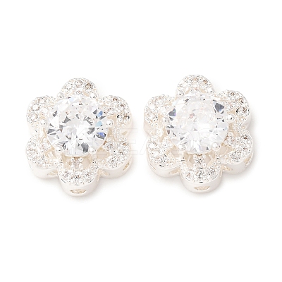 Brass Micro Pave Clear Cubic Zirconia Beads CU-CBAEC99-32S-01-1